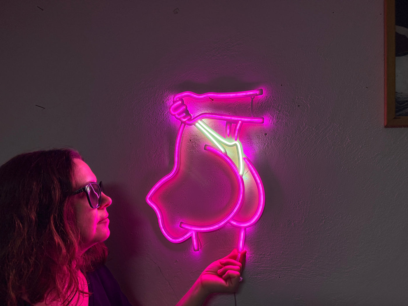 Peachy Naked Neon Metal Sign