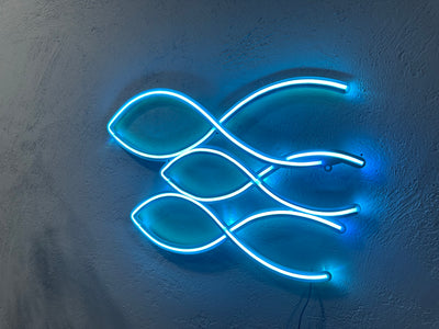 Fish Neon Sign, Neon Metal Wall Art