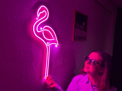 Flamingo Neon Sign, Neon Metal Wall Art