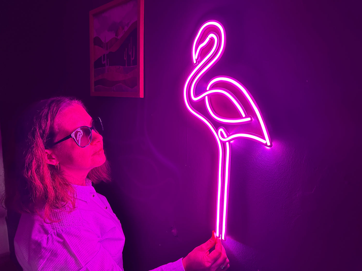 Flamingo Neon Sign, Neon Metal Wall Art