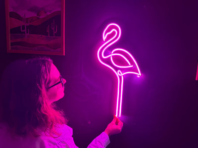 Flamingo Neon Sign, Neon Metal Wall Art