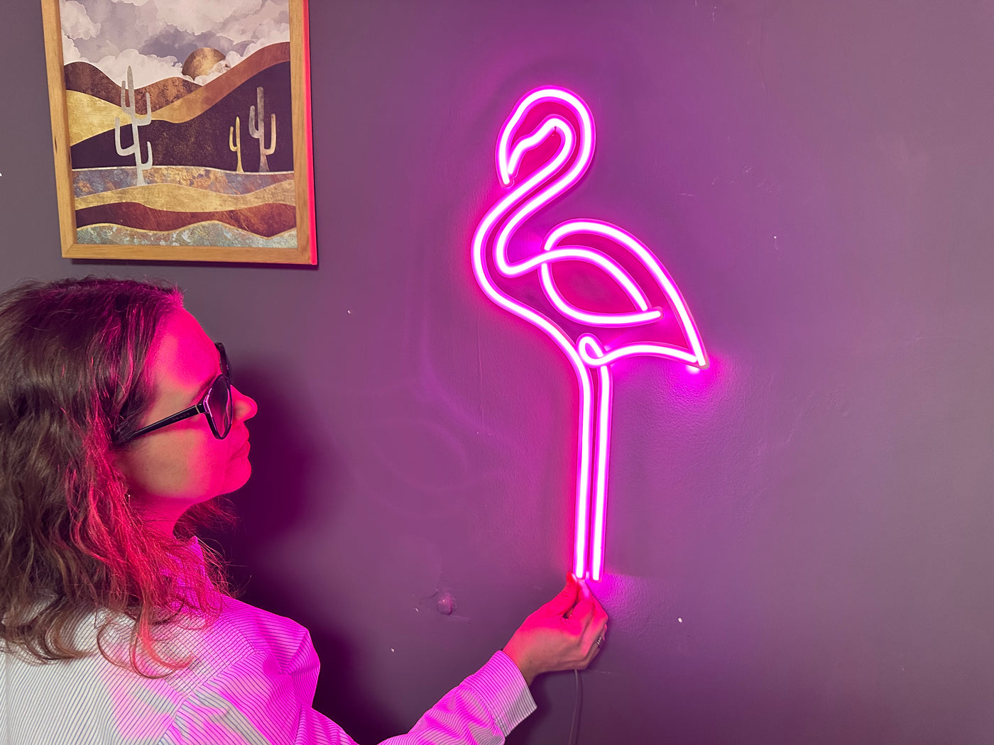 Flamingo Neon Sign, Neon Metal Wall Art