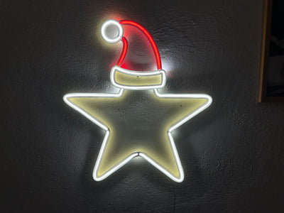 Christmas Star Neon Sign, Neon Metal Wall Art