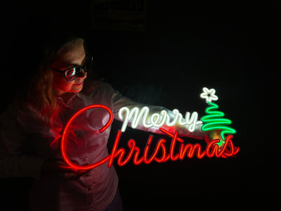 Merry Christmas Neon Sign, Neon Metal Wall Art