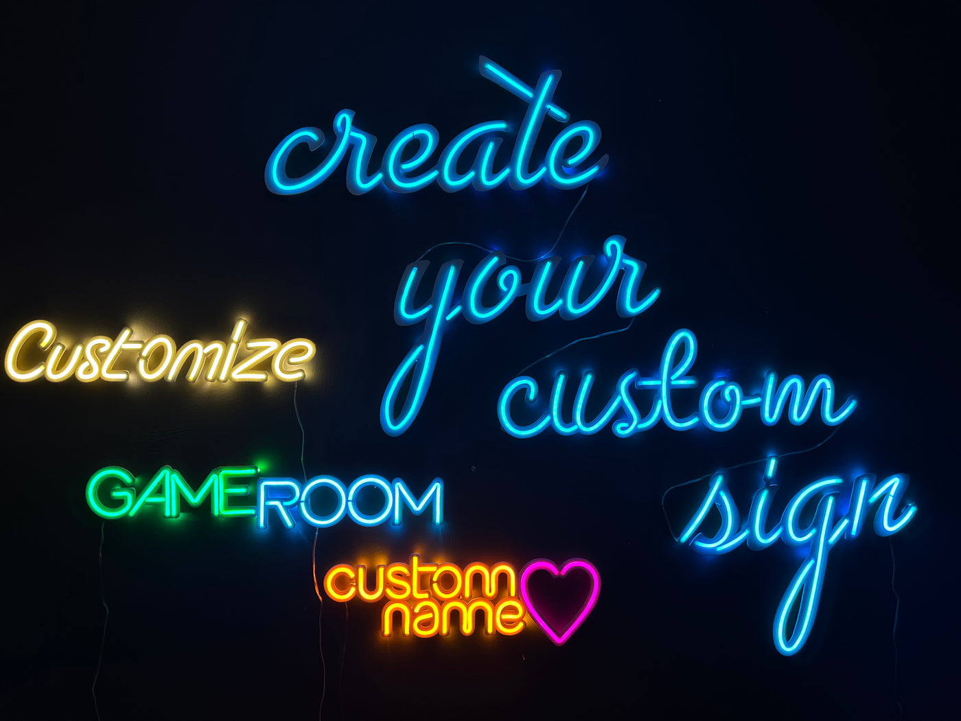 Custom Neon Sign, Neon Metal Wall Art