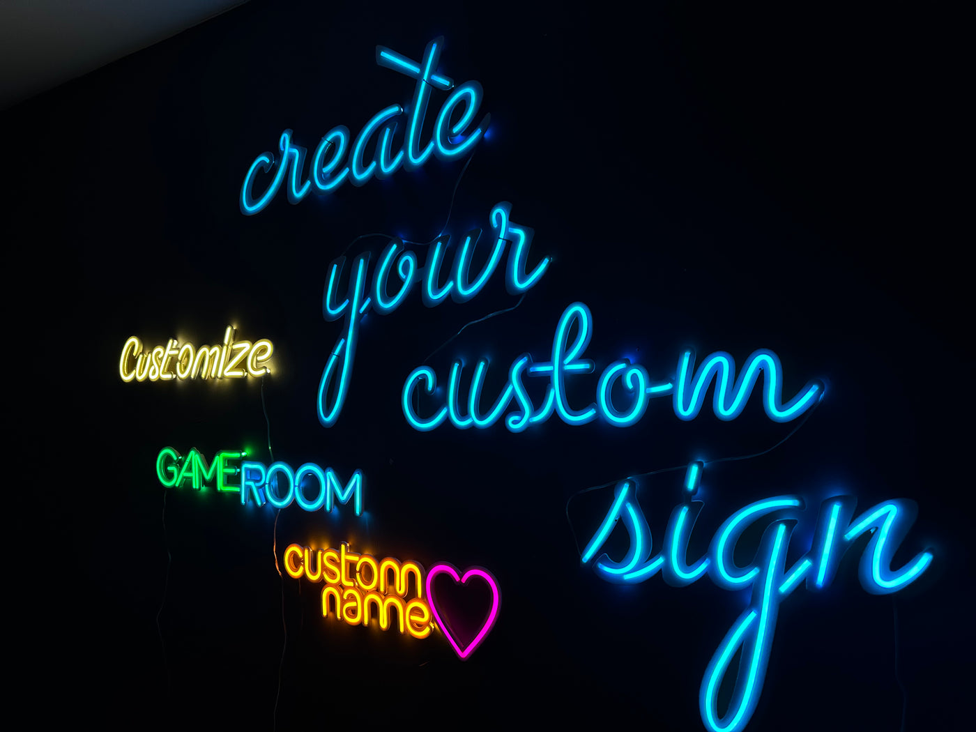 Custom Neon Sign, Neon Metal Wall Art