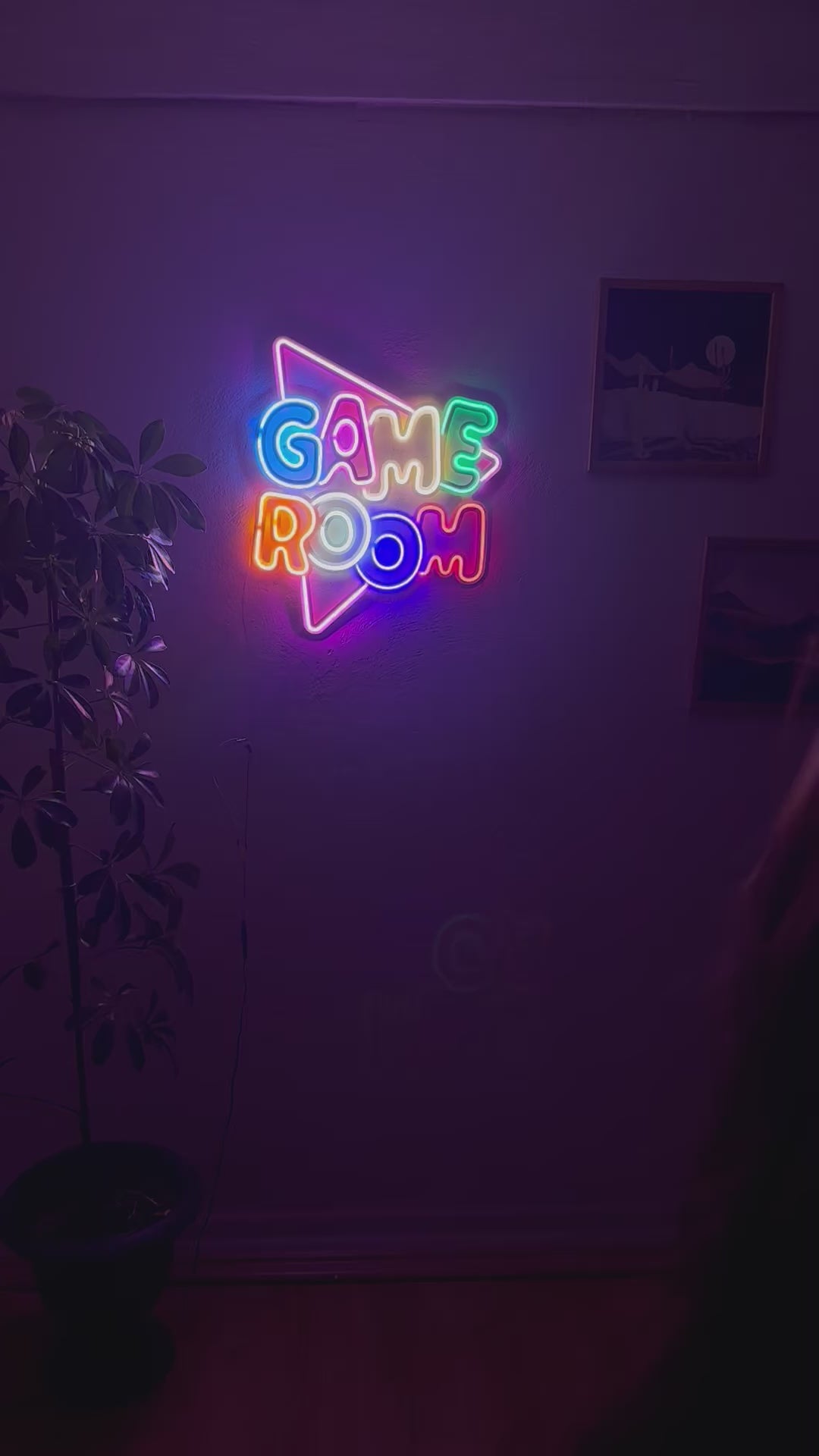 Game Room Neon Metal Sign