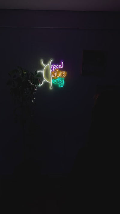 Good Vibes Only Neon Metal Sign