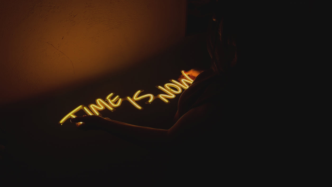 Time is now Neon Metal Sign