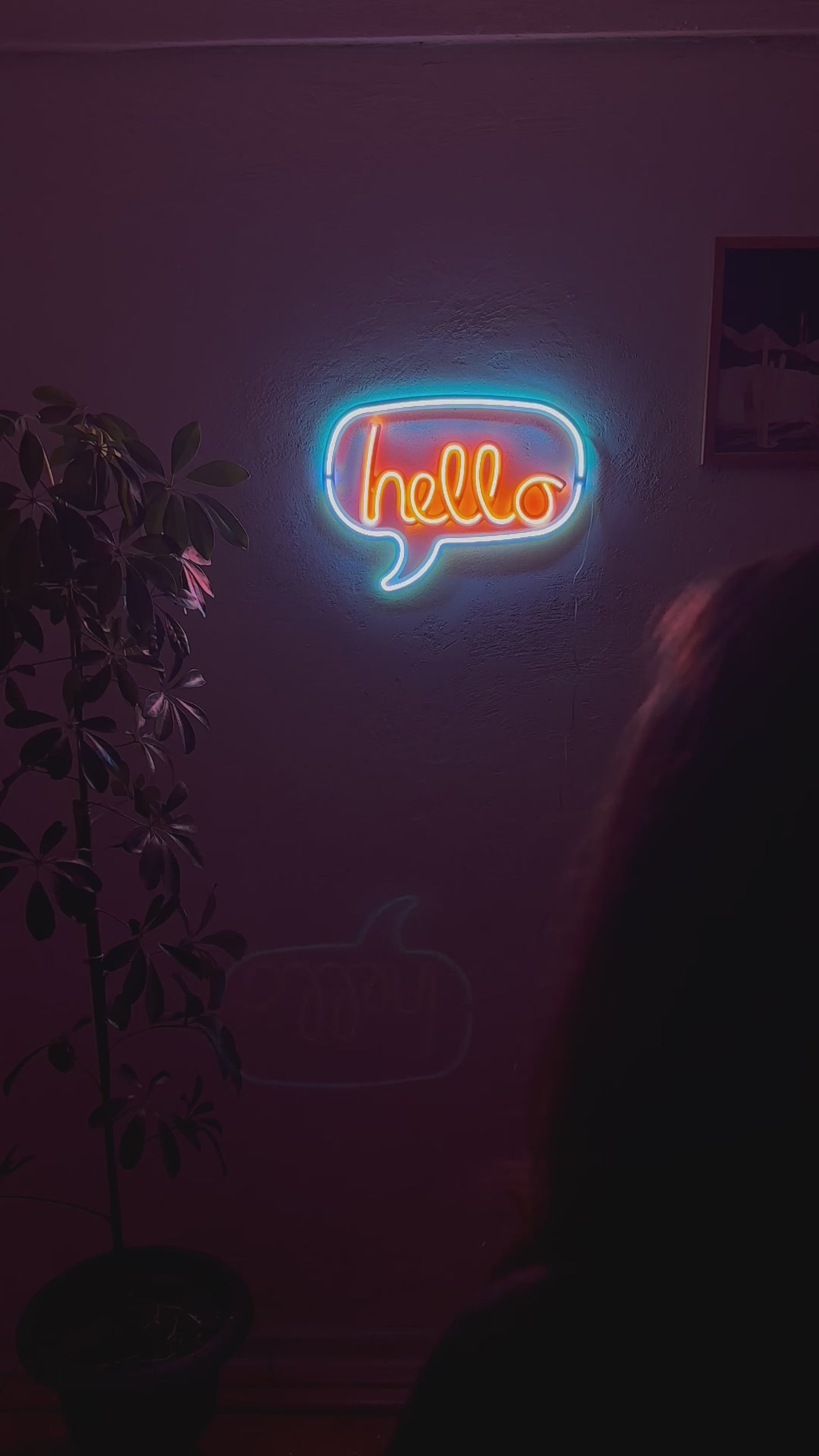 Hello Neon Metal Sign, Neon Wall Decor