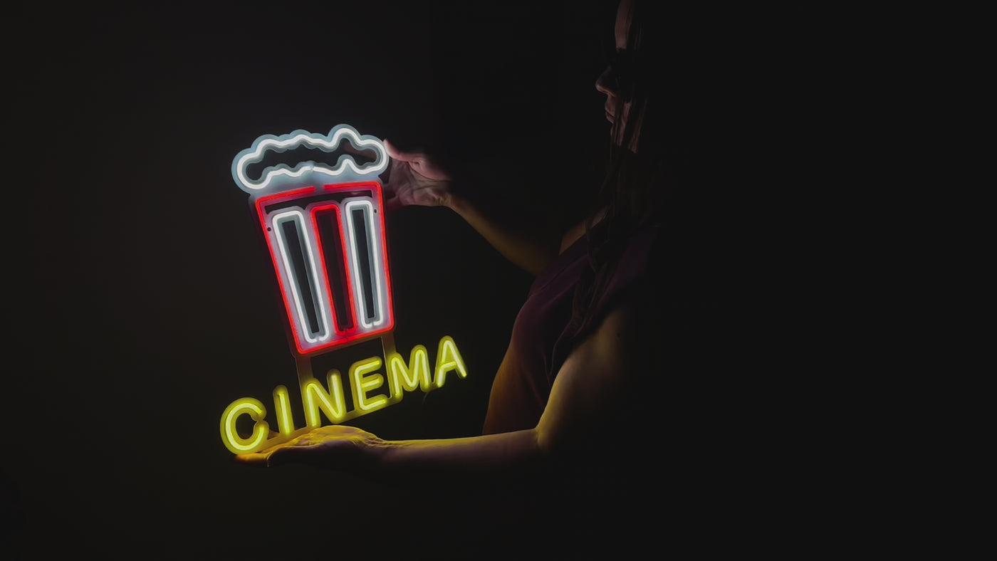 Cinema Neon Metal Wall Art, Neon Sign