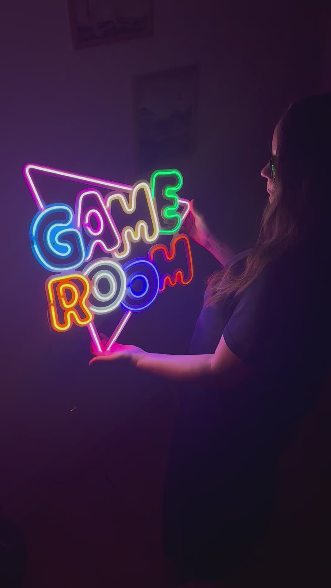 Game Room Neon Metal Sign