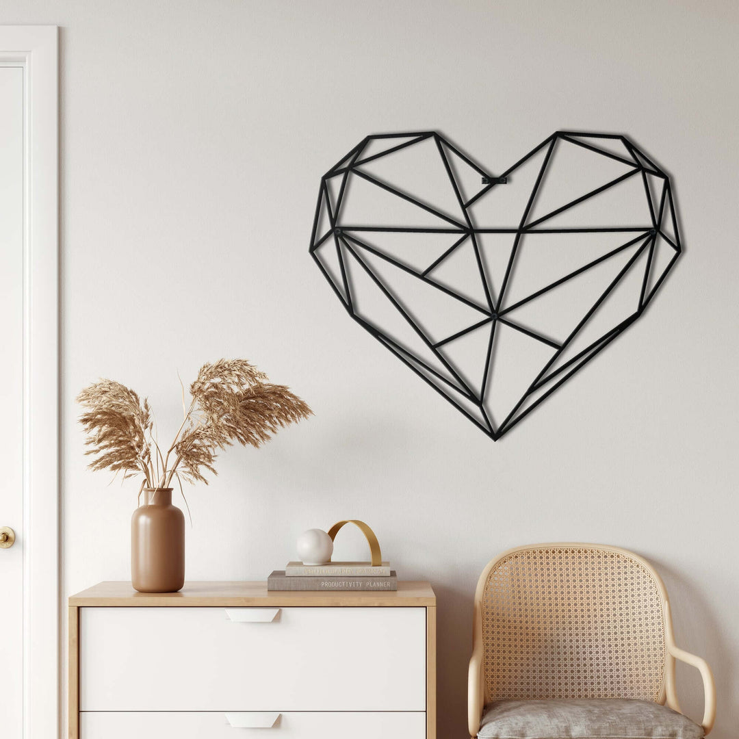 Geometric Heart Metal Wall Art - Decor available at Dekadron for $84.90