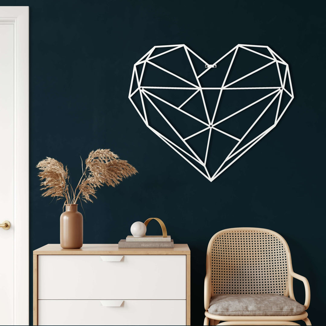 Geometric Heart Metal Wall Art - Decor available at Dekadron for $69.90