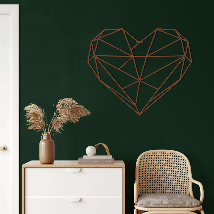 Geometric Heart Metal Wall Art - Decor available at Dekadron for $69.90