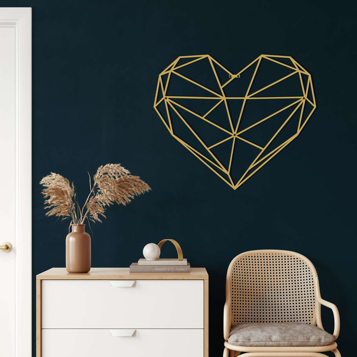 Geometric Heart Metal Wall Art - Decor available at Dekadron for $69.90