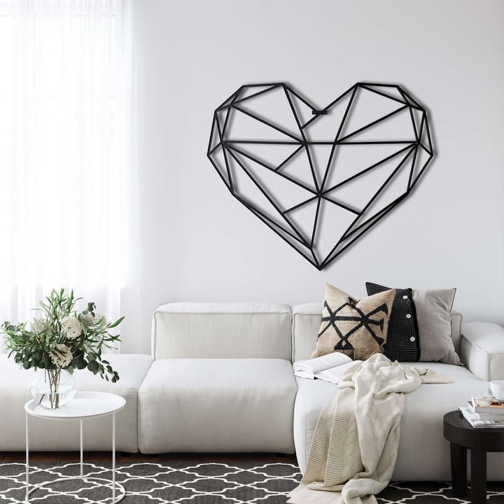 Geometric Heart Metal Wall Art - Decor available at Dekadron for $64.90