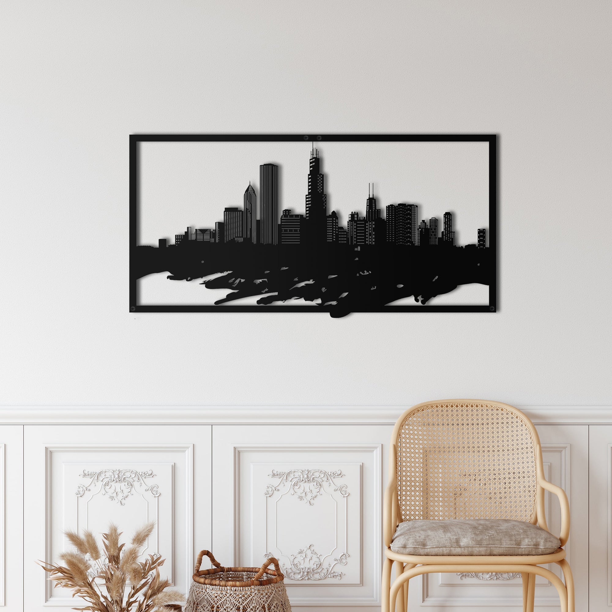 Chicago Skyline Metal Wall Art - Dekadron Metal Wall Art