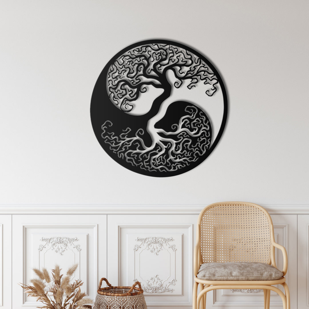 Tree of Life Yin Yang Metal Wall Art - Decor available at Dekadron for $69.90