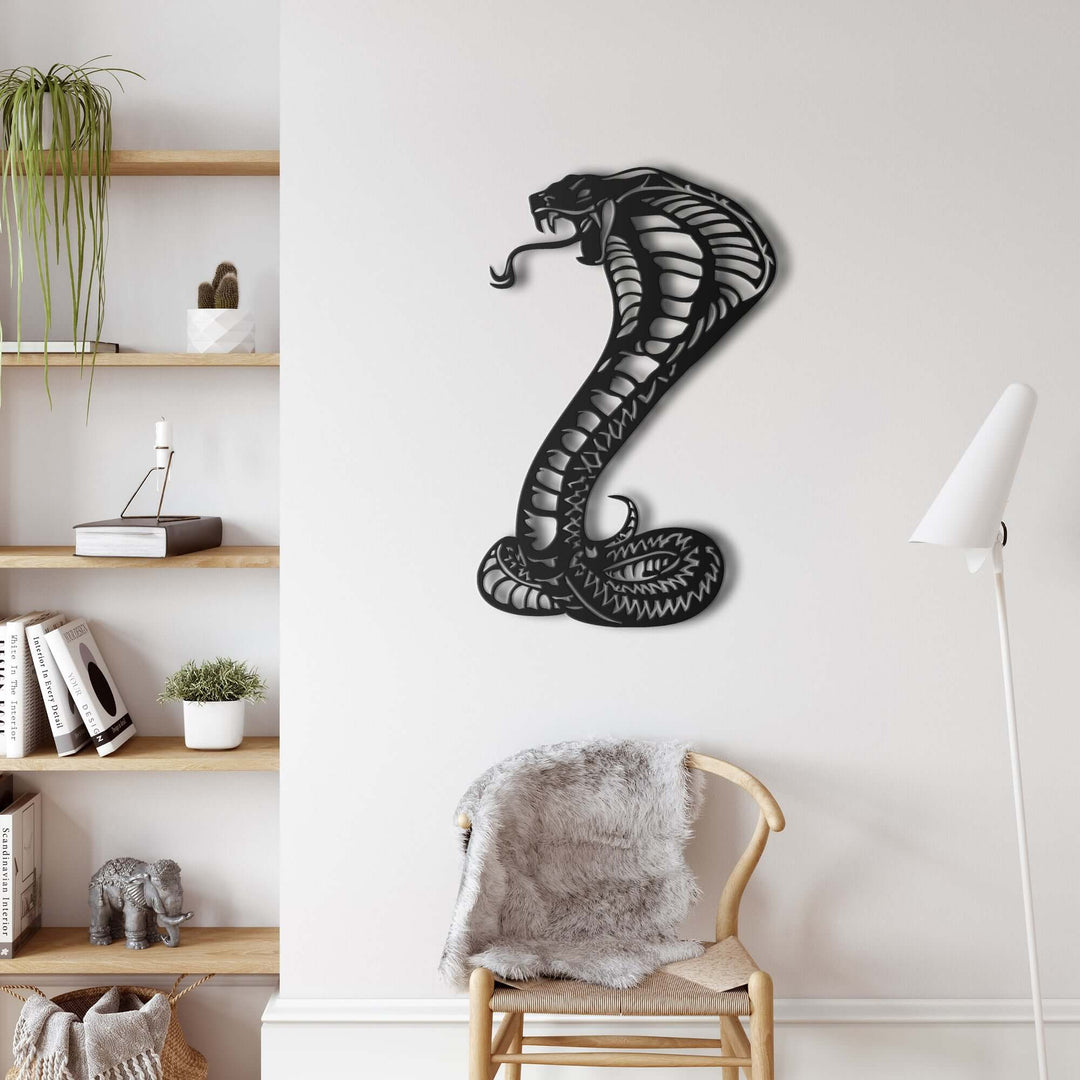 Cobra Snake Metal Wall Art - Decor available at Dekadron for $89.90