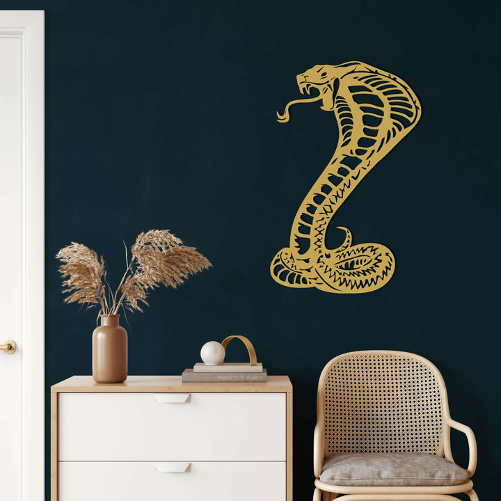 Cobra Snake Metal Wall Art - Decor available at Dekadron for $74.90