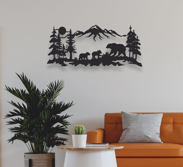 Bear Family Metal Wall Art - Decor available at Dekadron for $69.90