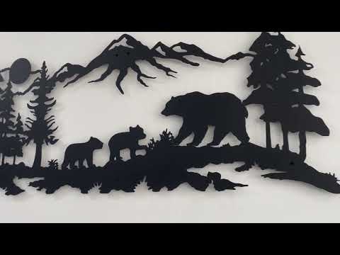 Bear Family Metal Wall Art